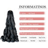 Picture of French Curly Braiding Hair 24 Inch Loose Wavy 8 Packs Bouncy Braiding Hair Extensions with 1B/Blue Hair Tinsel 75g/Pack Synthetic French Curl Hair Extensions(8pack,1B/Blue Hair Tinsel)