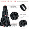 Picture of French Curly Braiding Hair 24 Inch Loose Wavy 8 Packs Bouncy Braiding Hair Extensions with 1B/Blue Hair Tinsel 75g/Pack Synthetic French Curl Hair Extensions(8pack,1B/Blue Hair Tinsel)