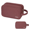 Picture of Narwey Travel Toiletry Bag for Women Traveling Dopp Kit Makeup Bag Organizer for Toiletries Accessories Cosmetics (Jujube Red)