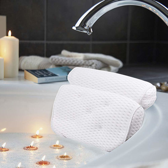Picture of AmazeFan Bath Pillow, Bathtub Spa Pillow with 4D Air Mesh Technology and 7 Suction Cups, Helps Support Head, Back, Shoulder and Neck, Fits All Bathtub, Hot Tub and Home Spa [US. Patent Design]