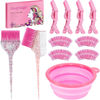 Picture of Asqraqo 11pcs Hair Coloring Dyeing Kit - Professional Salon Tools for DIY Mixing, Includes Hair Clips, Mixing Bowl, Dye Color Brush, Earmuffs - Perfect for Bleaching and Hair Dye