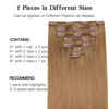 Picture of HOTBANANA Human Hair Clip in Hair Extensions, Bronde 120g Clip in Hair Extensions Real Human Hair Straight Remy Hair Clip in Hair Extensions 14 Inch 7pcs