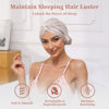 Picture of Satin Silk Sleeping Bonnet for Women Men: Adjustable Curly Hair Braid Wrap Night Cap Tie Elastic Drawstring Band - Champagne