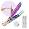 Picture of Yaya Acrylic False Nail Clipper with Magnets, Nail Tip Cutter with Length Measurement, 15Pcs Magnets (Rainbow)