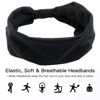 Picture of Yeshan Black Wide Headbands for Women Turban Knotted Headbands for Lady Boho Thick Head Wraps Hairbands Large African Sport Yoga Headbands,Pack of 6