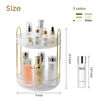 Picture of Aveniee 360 Rotating Makeup Organizer for Vanity, Skincare Perfume Organizers Spinning, 2 Tier Bathroom Countertop Storage Organizer, Clear Cosmetics Lipstick Holder for Dresser(White)