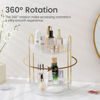 Picture of Aveniee 360 Rotating Makeup Organizer for Vanity, Skincare Perfume Organizers Spinning, 2 Tier Bathroom Countertop Storage Organizer, Clear Cosmetics Lipstick Holder for Dresser(White)