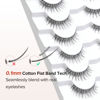 Picture of False Eyelashes Natural Look Wispy Lashes 10mm Short Lashes C Curl Strip Lashes 0.1MM Thin Band Lashes Pack Fake Eyelashes Siligli Eyelashes 7 Pair