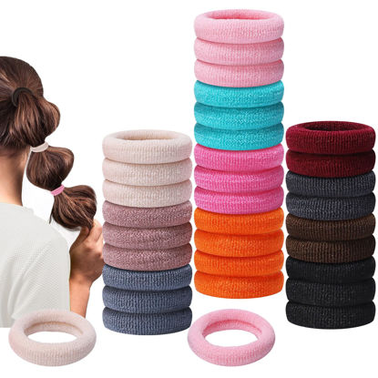 Picture of 150 Pack Hair Ties for Little Girls, Soft Hair Ties No Damage Small Seamless Hair Bands Elastic Ponytail Holders Hair Accessories