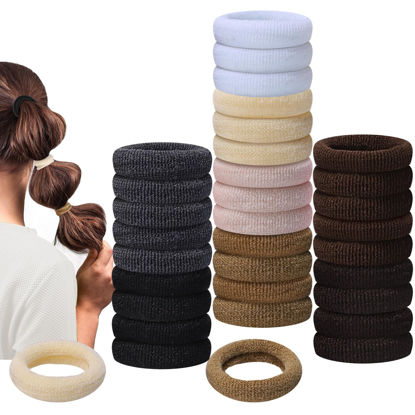 Picture of 150 Pack Hair Ties for Little Girls, Soft Hair Ties No Damage Small Seamless Hair Bands Elastic Ponytail Holders Hair Accessories for Girls
