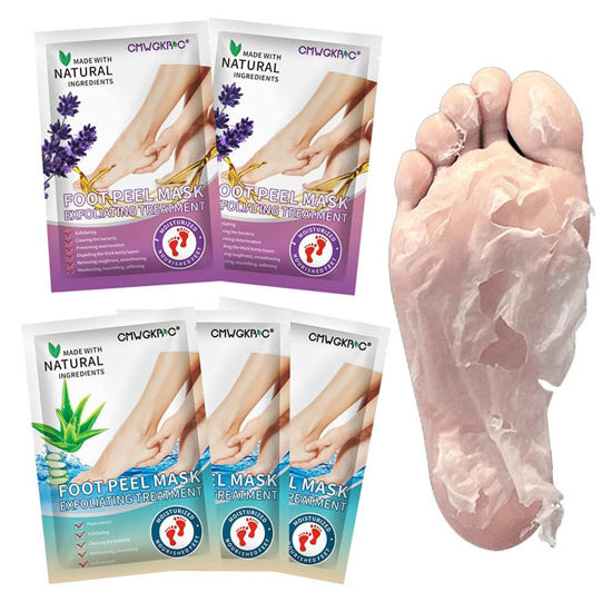 Picture of 5 Pack Foot Peel Mask,Exfoliator Peel Off Calluses Dead Skin Callus Remover,Foot Mask for Dry Cracked Feet,Foot Peel Mask for Men and Women Feet Peeling Mask for Valentines Day Gifts