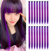 Picture of KGBFASS Purple Clip in on Colored Hair Extensions 20inch One Color Clip on Hairpieces Long Straight Halloween Cosplay Christmas Party Highlights Synthetic Colorful Hair for Women Girls 16Pcs