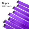 Picture of KGBFASS Purple Clip in on Colored Hair Extensions 20inch One Color Clip on Hairpieces Long Straight Halloween Cosplay Christmas Party Highlights Synthetic Colorful Hair for Women Girls 16Pcs