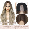 Picture of Colorful Quen 26 Inch Long Ash Blonde Wig for Women Ombre Blonde Highlight Wigs Middle Part Synthetic Lace Wig for Daily Cosplay Party Use