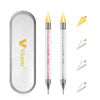 Picture of Vikerer Rhinestone Picker, 2 Pack Diamond Art Painting Dotting Pen, Dual-end Rhinestones Applicator Pickup Tool for Nail Gems Flatback Swarovski Crystal DIY with 4 Extra Tips