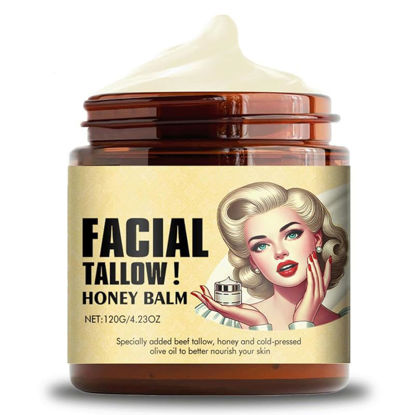 Picture of Whipped Beef Tallow And Honey Balm, Beef Tallow For Skin, Tallow Face Moisturizer, Grass Fed Grass Finished Face Cream, Nourishes Skin And Maintains Delicate Skin