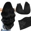 Picture of DOORES Hair Extensions Real Human Hair, Jet Black 110g 7pcs 22 Inch, Human Hair Extensions Seamless Clip in Hair Extensions Skin Weft Hair Extensions Remy Straight Hair Invisi Edge Hair Extensions