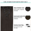 Picture of DOORES Hair Extensions Clip in Human Hair, Dark Brown 150g 9pcs 14 Inch, Clip in Human Hair Extensions Real Hair Extensions Clip in Human Hair Remy Straight Natural Thick Hair Extensions