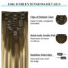 Picture of DOORES Clip in Human Hair Extensions, Balayage Walnut Brown to Ash Brown and Bleach Blonde 24 Inch 9pcs 150g, Human Hair Extensions Clip in Extensions Human Hair Natural Thick Silky Straight