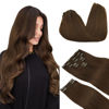 Picture of DOORES Hair Extensions Real Human Hair, Chocolate Brown 150g 9pcs 24 Inch, Hair Extensions Clip in Remy Hair Extensions Clip in Human Hair Natural Hair Extensions Straight Thick Hair Extensions