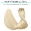 Picture of DOORES Clip in Hair Extensions Human Hair Platinum Blonde 18 Inch 120g 7pcs Remy Human Hair Extensions Clip in Real Natural Hair Straight