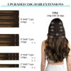 Picture of DOORES Clip in Hair Extensions Real Human Hair, Balayage Dark Brown to Chestnut Brown 24 Inch 9pcs 150g, Extensions Human Hair Clip in Remy Hair Extensions Natural Hair Extensions Thick Straight