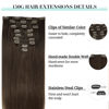 Picture of DOORES Clip in Hair Extensions Real Human Hair, Light Dark Brown 20 Inch 150g 9pcs, Remy Hair Extensions Clip in Human Hair Hair Extensions Real Human Hair Natural Hair Extensions Straight Thick
