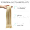 Picture of DOORES Clip in Hair Extensions Seamless, Dark Blonde Highlighted Bleach Blonde Human Hair Clip in Extensions, 22 Inch 150g 7pcs Virgin Hair Extensions Clip in Straight Hair Extensions