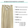 Picture of DOORES Clip in Hair Extensions Human Hair Balayage Ash Blonde Highlighted Platinum Blonde 120g 7pcs 20 Inch Remy Human Hair Extensions Clip in Straight Natural Hair Clip in Extensions