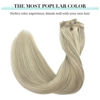 Picture of DOORES Human Hair Extensions Clip in Balayage Ash Blonde Highlighted Platinum Blonde 120g 7pcs 22 Inch Clip in Hair Extensions Real Natural Hair Extensions Thick Hair Extensions Silky Hair