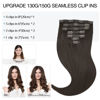 Picture of DOORES Seamless Clip in Hair Extensions Real Human Hair, Light Dark Brown 150g 7pcs 20 Inch Virgin Clip in Hair Extensions, Invisible Edge Clip in Hair Extensions, Straight Natural Hair