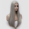 Picture of BERON 25 inches Silky Long Straight Wig Charming Women Girls Straight Wigs for Cosplay Party Daily Use Wig Cap Included (Silver Grey)