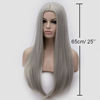 Picture of BERON 25 inches Silky Long Straight Wig Charming Women Girls Straight Wigs for Cosplay Party Daily Use Wig Cap Included (Silver Grey)