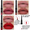 Picture of evpct 3Pcs Mauve Neutral Light Rosey Nude Blue Red Matte Liquid Lipstick and Lip Liner Stain Sets for Women, DNM Long Lasting 24 Hours Matte Lipstick labiales matte larga duracion 24 mate originales
