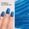 Picture of Imtiti Glitter Gel Nail Polish, 0.5 Fl Oz Sky Blue Iridescent Glitter Gel Polish Soak Off LED UV Diamond Sparkle Nail Gel Polish DIY Nail Art Starter Manicure Salon Gel Nail Polish Kit