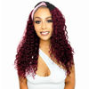 Picture of Ombre Headband Wig Human Hair Deep Wave 16 Inch Dark Burgundy None Lace Front Wigs Glueless #1B/99J Deep Curly Wave Human Hair Headband Wig Attached Half Wigs for Black Women 150% Density