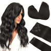 Picture of DOORES Clip in Hair Extensions Real Human Hair, Natural Black 18 Inch 150g 9pcs, Extensions for Women Clip in Remy Hair Extensions Clip in Human Hair Thick Silky Straight Hair Extensions