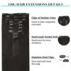 Picture of DOORES Clip in Hair Extensions Real Human Hair, Natural Black 18 Inch 150g 9pcs, Extensions for Women Clip in Remy Hair Extensions Clip in Human Hair Thick Silky Straight Hair Extensions