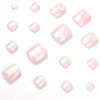 Picture of Flower Press on Toenails Pink Fake Toe Nails Floral False Toenails Glossy Full Cover Acrylic Toenails with Design Nude Pink Toe Press on Nails Toe Nail Press ons for Women Manicure 24Pcs