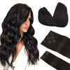 Picture of DOORES Clip in Hair Extensions Human Hair, Natural Black 150g 9pcs 22 Inch, Remy Human Hair Extensions Clip in Thick Straight Hair Extensions Real Human Hair Extensions Human Hair Natural