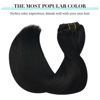 Picture of DOORES Clip in Hair Extensions Jet Black 14 Inch 7pcs 120g Remy Human Hair Extensions Clip in Real Natural Hair Extensions Straight Thick