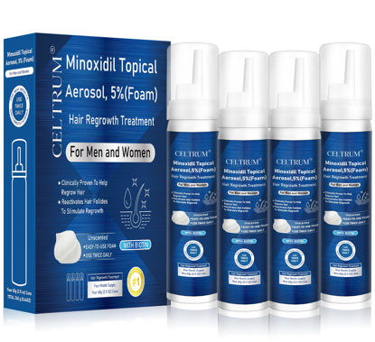 Picture of Minoxidil Foam, 5% Topical Minoxidil Foam, Minoxidil for Men and Women, Infused with Biotin, Hair Growth Treatment, Supports Thicker and Fuller Hair & Beard (Minoxidil Foam, 8.44oz, 4 Month Supply)