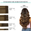 Picture of DOORES Hair Extensions Clip in Human Hair, Balayage Chocolate Brown to Caramel Blonde 150g 9pcs 20 Inch, Clip in Human Hair Extensions Real Straight Hair Extensions Clip in Remy Extensions