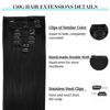 Picture of DOORES Clip in Hair Extensions Real Human Hair, Jet Black 150g 9pcs 16 Inch, Remy Hair Extensions Clip in Human Hair Hair Extensions Real Human Hair Straight Thick Extensions Human Hair Natural
