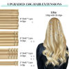 Picture of DOORES Clip in Human Hair Extensions, Dark Blonde Highlighted Bleach Blonde 150g 9pcs 16 Inch, Remy Hair Extensions Clip in Straight Natural Hair Extensions Clip in Remy Extensions