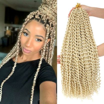 Picture of Dansama Passion Twist Hair Water Wave Braiding Hair for Butterfly Style Crochet Braids Bohemian Hair Extensions (18inch (Pack of 6), 613)