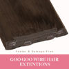 Picture of GOO GOO Wire Hair Extensions Human Hair, 4A Chocolate Brown Natural 16inch 95g, Invisible Wire Hair Extensions with Transparent, Seamless Fish Line Hairpiece
