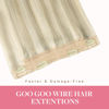 Picture of GOO GOO Wire Hair Extensions Human Hair, 17A/60A Ash Blonde mix Platinum Blonde Highlighted 18inch 95g, Invisible Wire Hair Extensions with Transparent, Seamless Fish Line Hairpiece