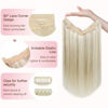 Picture of GOO GOO Wire Hair Extensions Human Hair, 17A/60A Ash Blonde mix Platinum Blonde Highlighted 18inch 95g, Invisible Wire Hair Extensions with Transparent, Seamless Fish Line Hairpiece