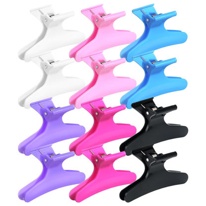 Picture of Ondder Butterfly Hair Claw Clips for Styling Sectioning Hair Styling Clips Makeup Hair Sectioning Clips Pro Hair Clamp Clips for Makeup Cutting Coloring Hair Accessories for Women Girls